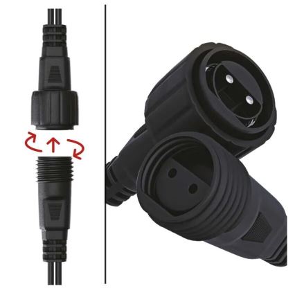 Cordão LED de Natal para exterior 100xLED/2,5x0,9m IP44 branco quente