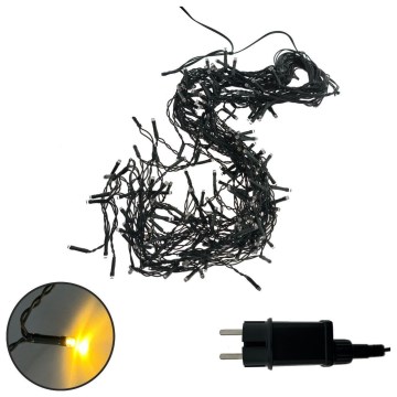 Cordão LED de Natal para exterior 200xLED/230V 7,6 m IP44 preto
