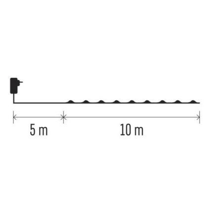 Cordão LED para exterior 100xLED/15m IP44 branco frio