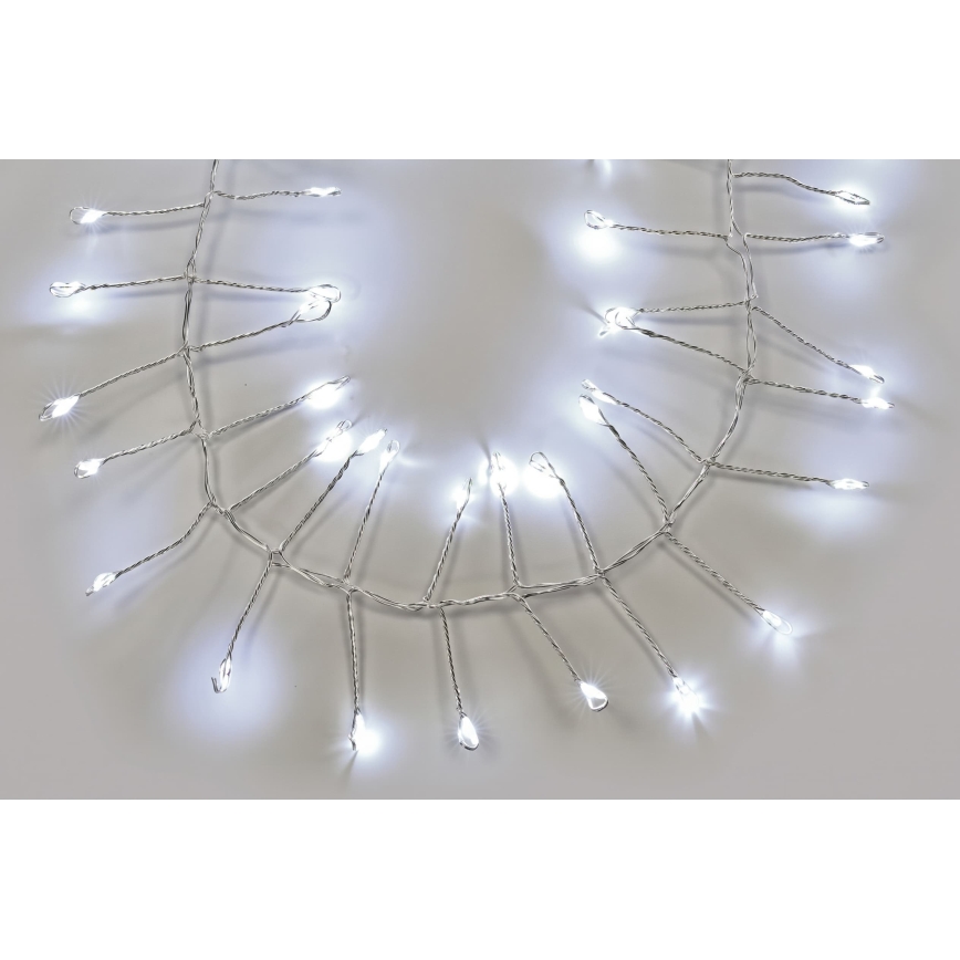 Cordão LED para exterior 1440 LEDs / 8 funções, 14,4 m, IP44, branco frio