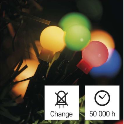 Cordão LED para exterior 480 LEDs / 53 m IP44 multicolorido