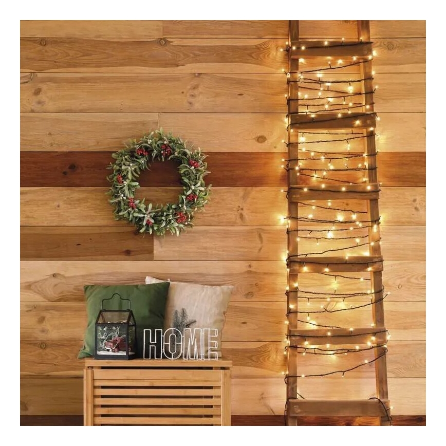 Cordão LED para exterior 50 LEDs/5 m IP44 branco quente