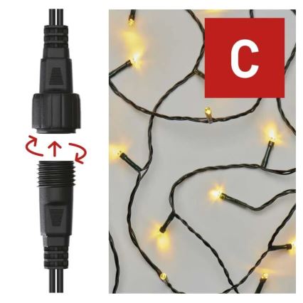 Cordão LED para exterior 50 LEDs/5 m IP44 branco quente