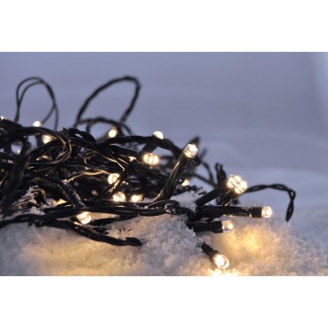 Cordão LED para exterior 50xLED/8 funções/3xAA 8m IP44 branco quente
