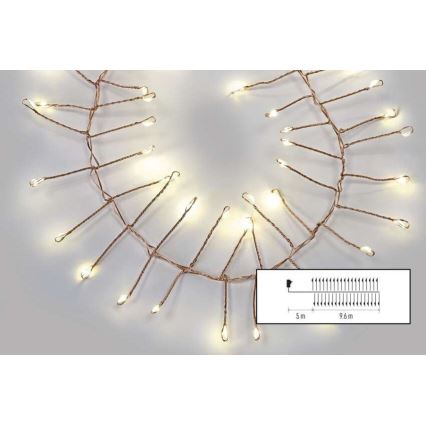 Cordão LED para exterior 960xLED/8 funções 9,6m IP44 branco quente