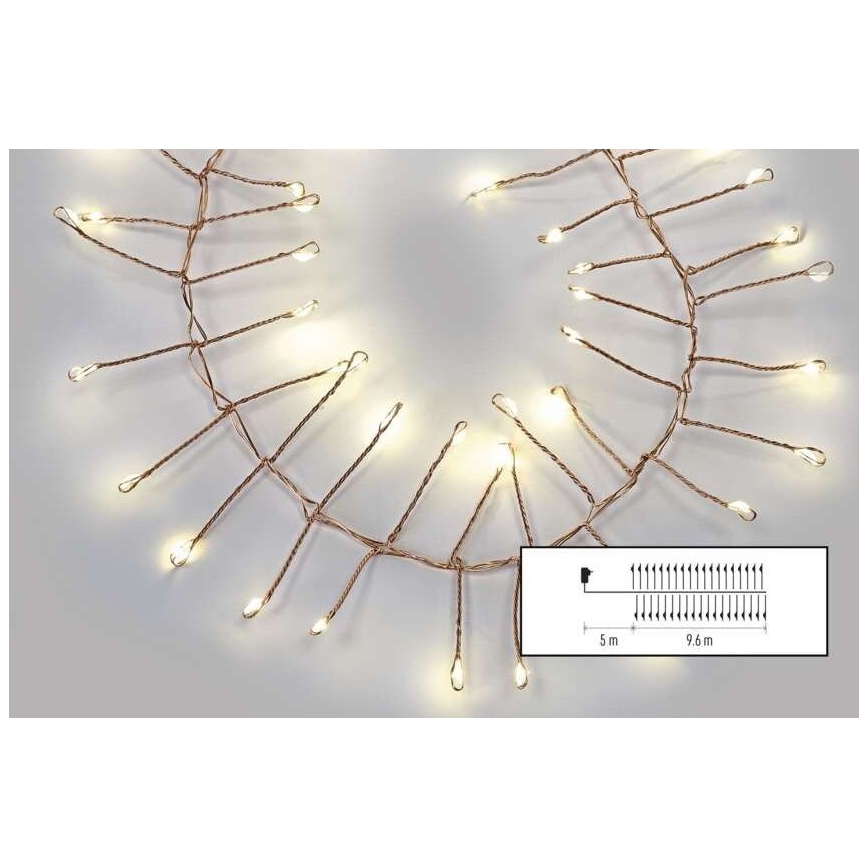 Cordão LED para exterior 960xLED/8 funções 9,6m IP44 branco quente
