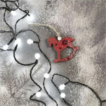 Cordão luminoso de Natal LED 200 LEDs/8 funções 20m IP44 branco frio