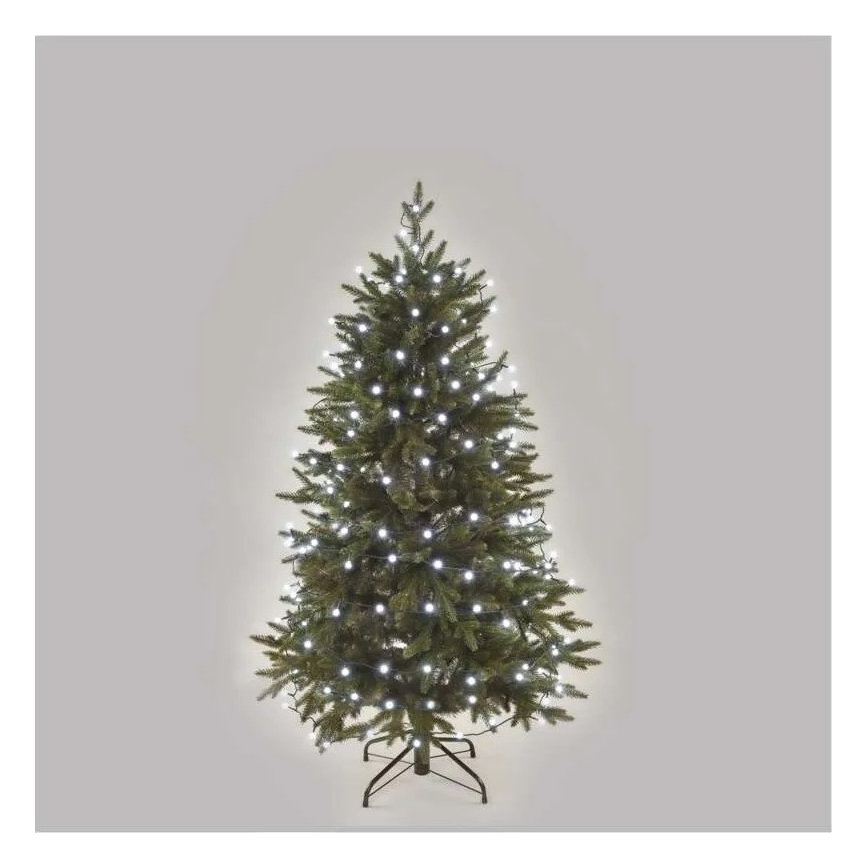 Cordão luminoso de Natal LED 200 LEDs/8 funções 20m IP44 branco frio