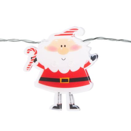Cordão luminoso LED 10xLED/2xAA, 1,35 m, luz branca quente, Santa