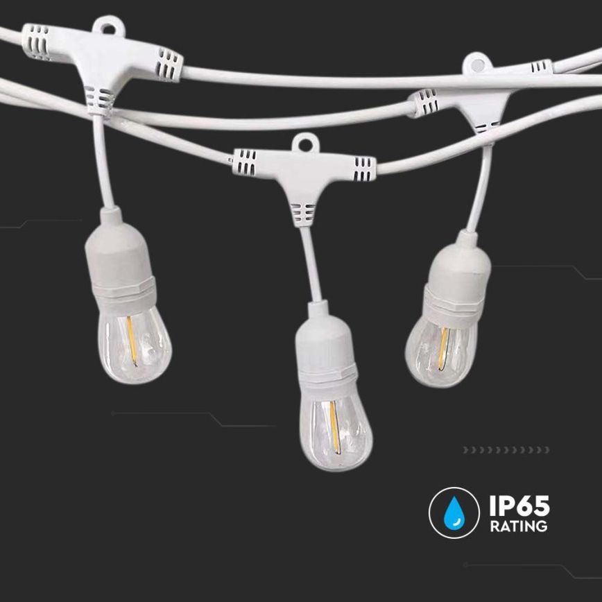 Cordão luminoso para exterior STRING 15xE27/40W/230V 15m IP65