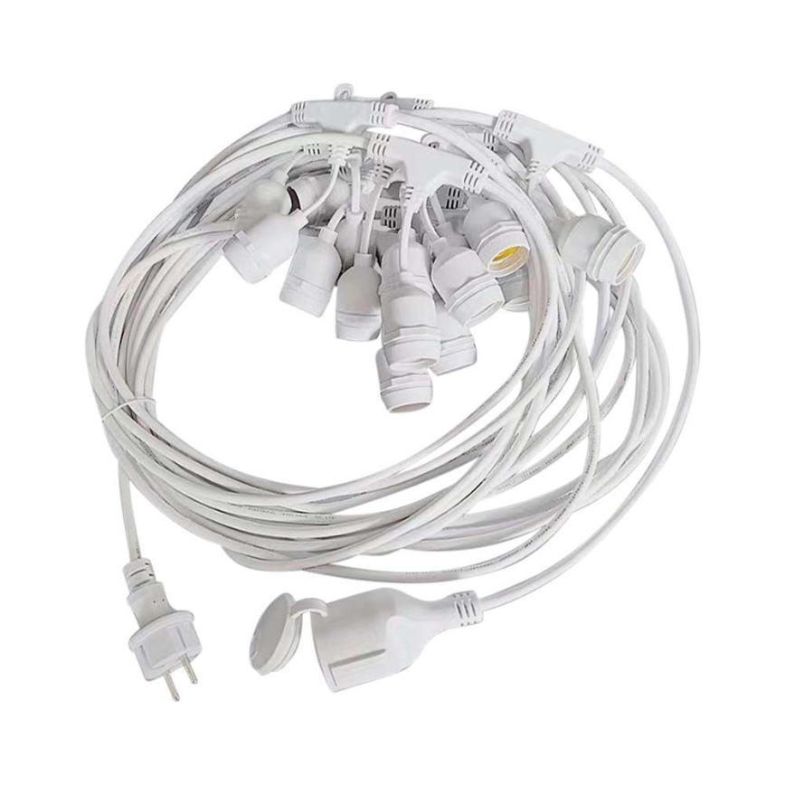Cordão luminoso para exterior STRING 15xE27/40W/230V 15m IP65