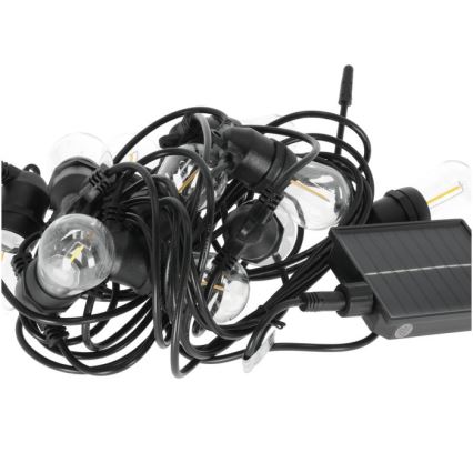 Guirlanda decorativa solar LED regulável STARLIGHT NEO 10xE27/3,7V 2700K IP54 1200 mAh 11,5m + telecomando