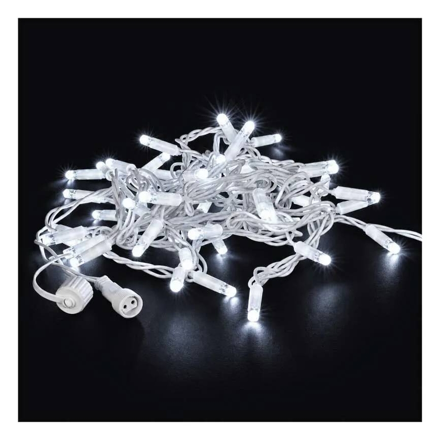 Corrente de luzes conectável 50xLED/5m IP44 branco frio