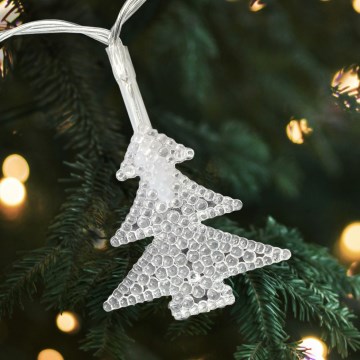 Corrente de luzes LED de Natal para exterior 20xLED/2xAA 2,2 m IP44 multicolor com mini-árvores