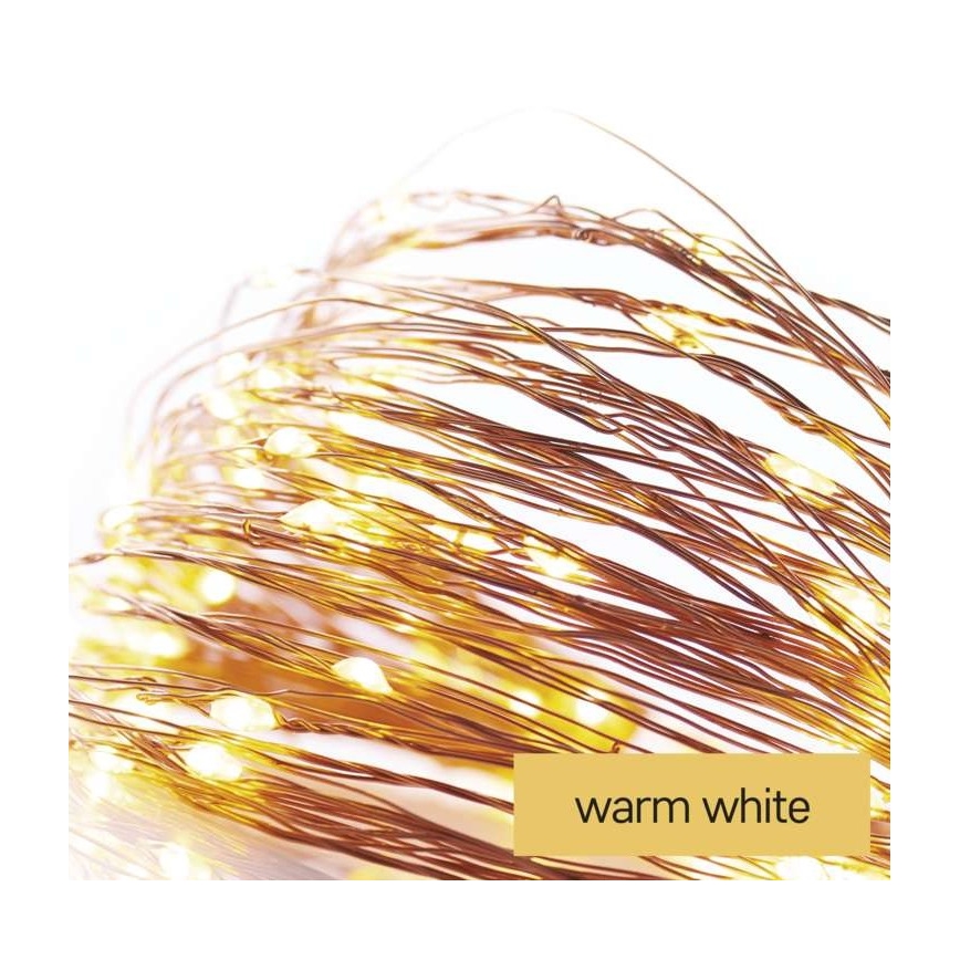 Corrente de Natal exterior LED 100xLED/15m IP44 branco quente