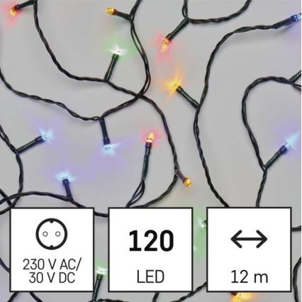 Corrente de Natal exterior LED 120xLED/8 modos 17m IP44 multicolor