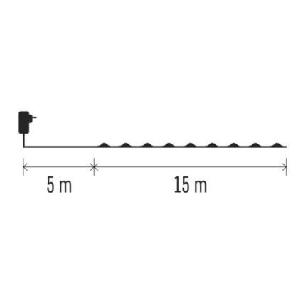 Corrente de Natal exterior LED 150xLED/20m IP44 branco frio