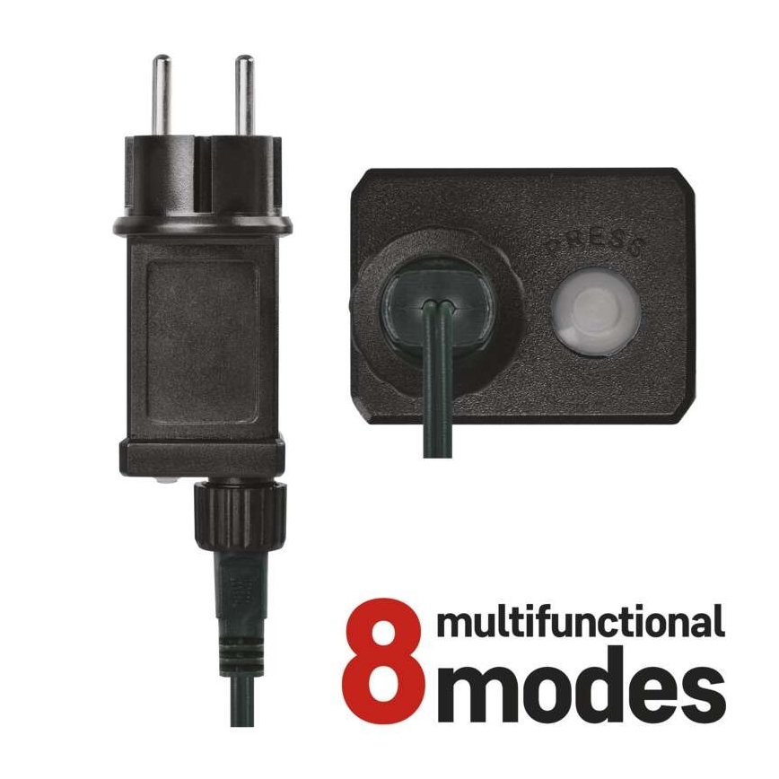 Corrente de Natal exterior LED 180xLED/8 modos 23m IP44 branco frio