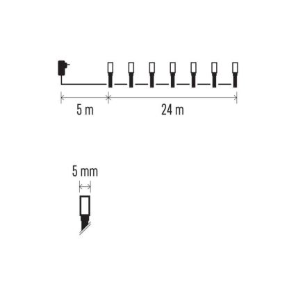 Corrente de Natal exterior LED 240xLED/8 modos 29m IP44 branco quente