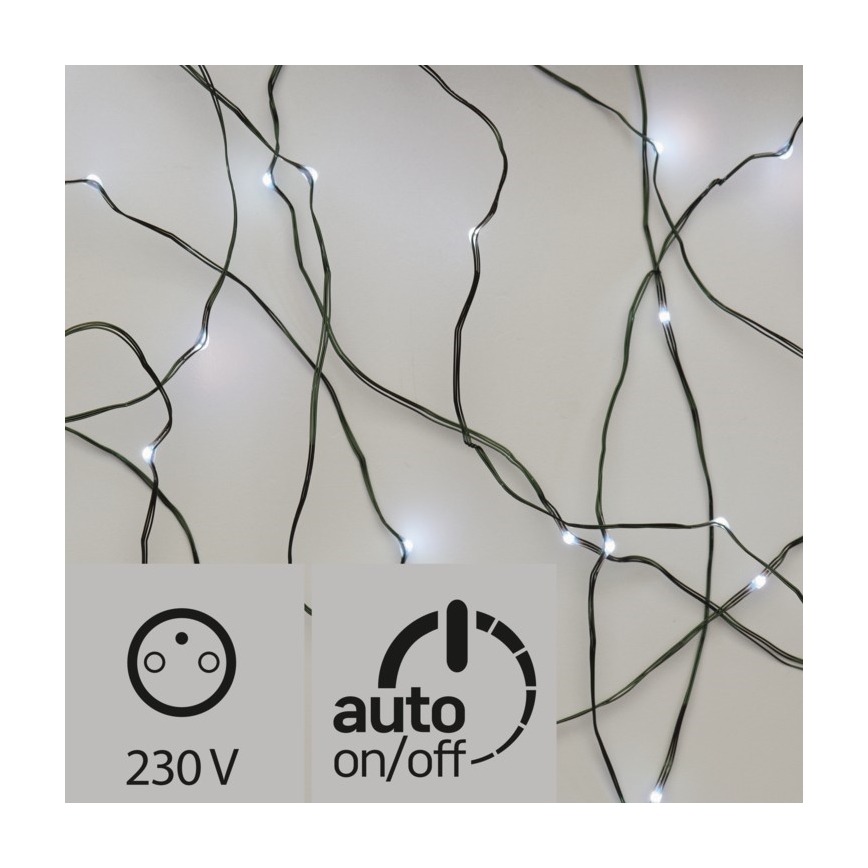 Corrente de Natal exterior LED 40xLED 9m IP44 branco frio