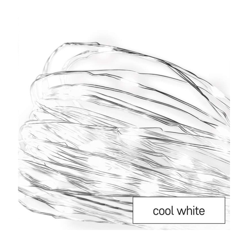 Corrente de Natal exterior LED 40xLED/9m IP44 branco frio