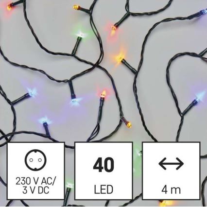 Corrente de Natal exterior LED 40xLED/9m IP44 multicolor