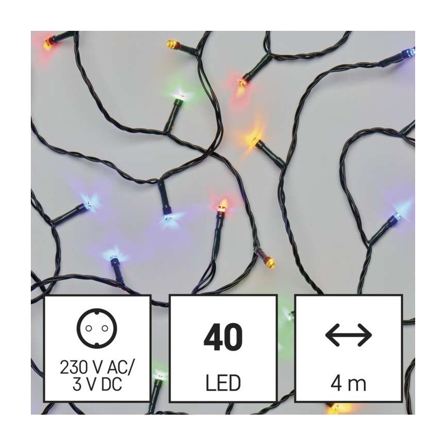 Corrente de Natal exterior LED 40xLED/9m IP44 multicolor