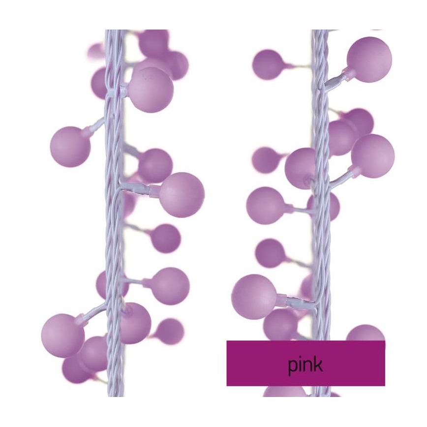 Corrente de Natal exterior LED 40xLED/9m IP44 rosa