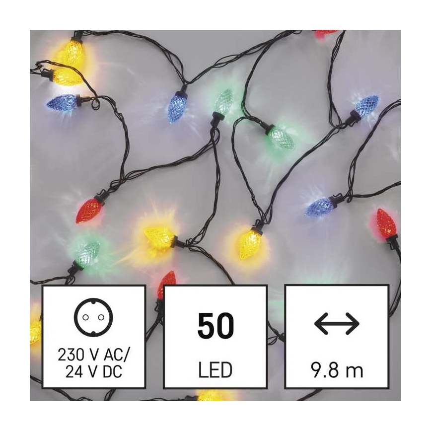 Corrente de Natal exterior LED 50xLED/8 modos 14,8m IP44 multicolor