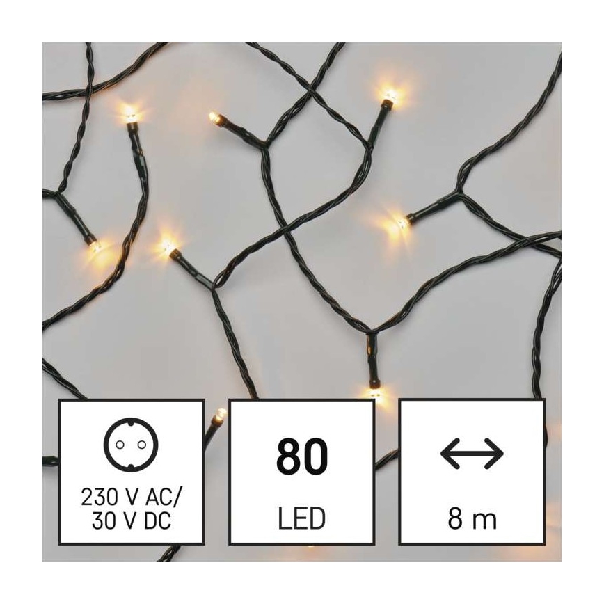Corrente de Natal exterior LED 80xLED/13m IP44 vintage