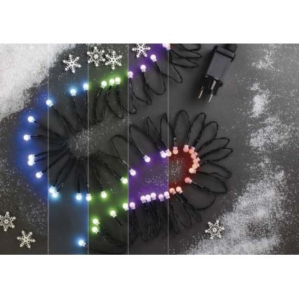 Corrente de Natal exterior LED RGB 96xLED/64 modos 15m IP44 + controlo remoto