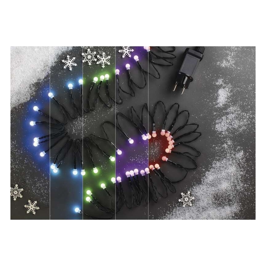 Corrente de Natal exterior LED RGB 96xLED/64 modos 15m IP44 + controlo remoto