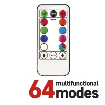 Corrente de Natal exterior LED RGB 96xLED/64 modos 15m IP44 + controlo remoto