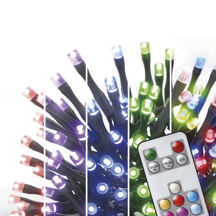 Corrente de Natal exterior LED RGB 96xLED/72 modos 13m IP44 + controlo remoto