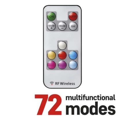 Corrente de Natal exterior LED RGB 96xLED/72 modos 13m IP44 + controlo remoto