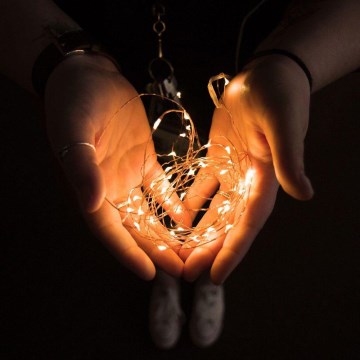 Corrente de Natal LED 10xLED/2xAA 1,1m branco quente