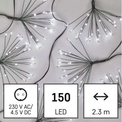 Corrente de Natal LED 150xLED/5,35m branco frio