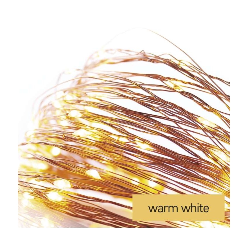 Corrente de Natal LED 20xLED/2,4m branco quente