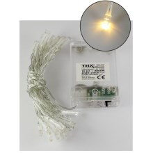 Corrente de Natal LED 20xLED/2 funções 2,4m branco quente
