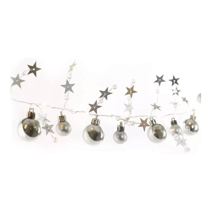 Corrente de Natal LED 20xLED/2xAA 2,2 m branco quente