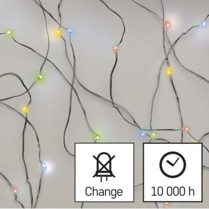 Corrente de Natal LED 20xLED/2xAA 2,4m multicolor