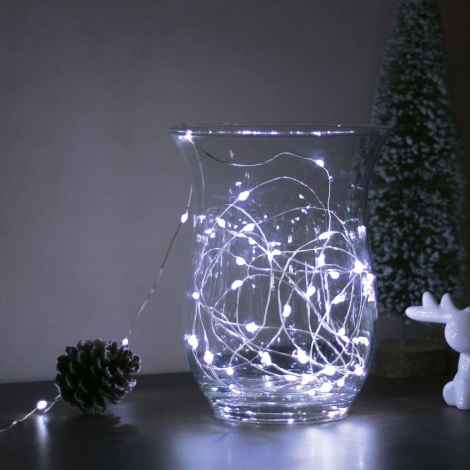Corrente de Natal LED 50xLED/3xAA 5,25m branco frio