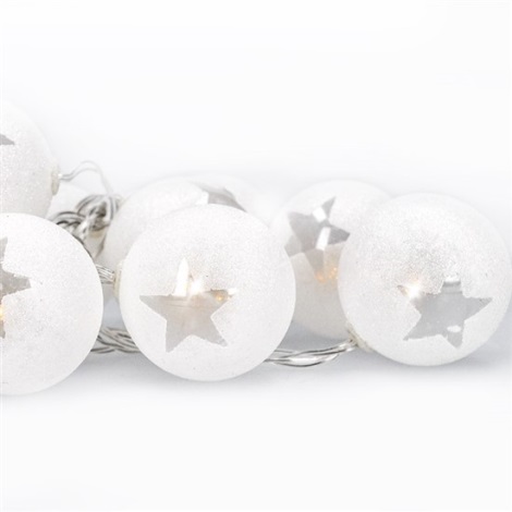 Corrente de Natal LED de bolas 10xLED 1m branco quente