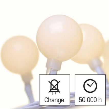 Corrente de Natal LED para exterior 40xLED/9m IP44 branco quente