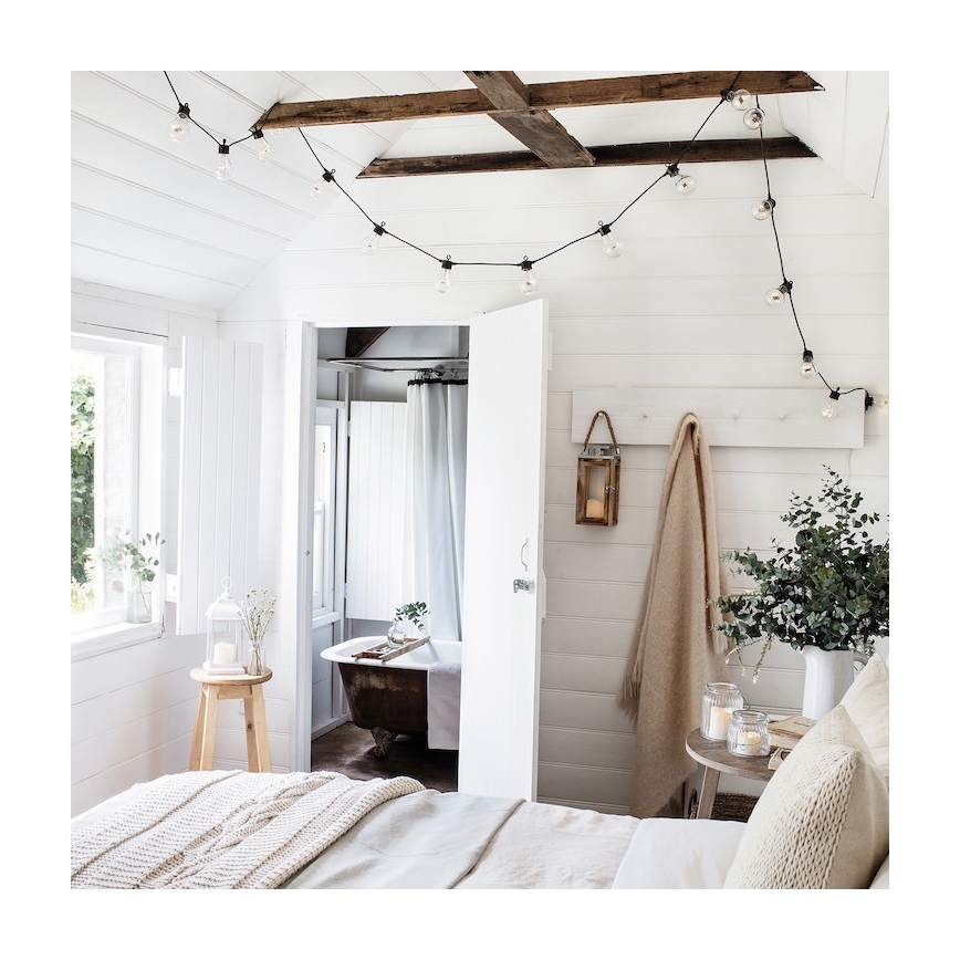 Corrente decorativa exterior GIRLANDA 10 m 10xE27/10W/230V IP44