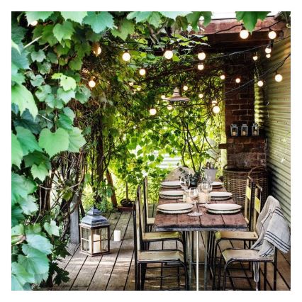 Corrente decorativa exterior GIRLANDA 10 m 10xE27/10W/230V IP44