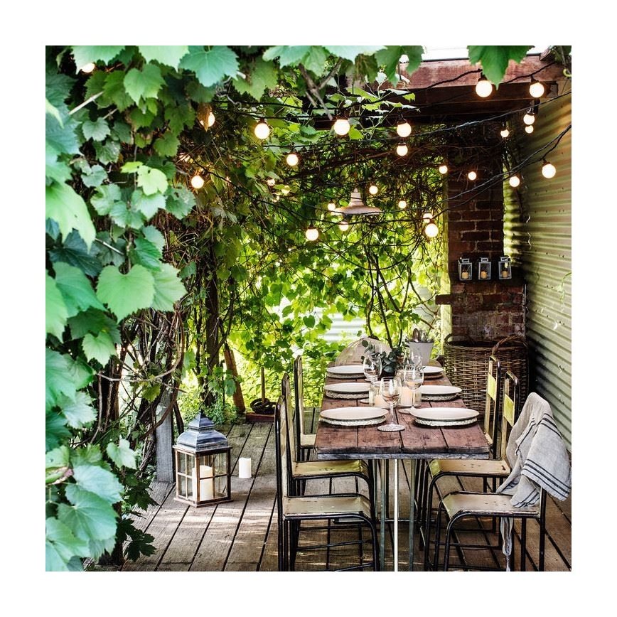 Corrente decorativa exterior GIRLANDA 10 m 10xE27/10W/230V IP44