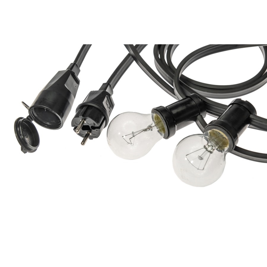 Corrente decorativa exterior GIRLANDA 6,5 m 5xE27/15W/230V IP44