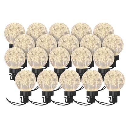 Corrente decorativa exterior LED 20xLED/12,6m IP44 branco quente