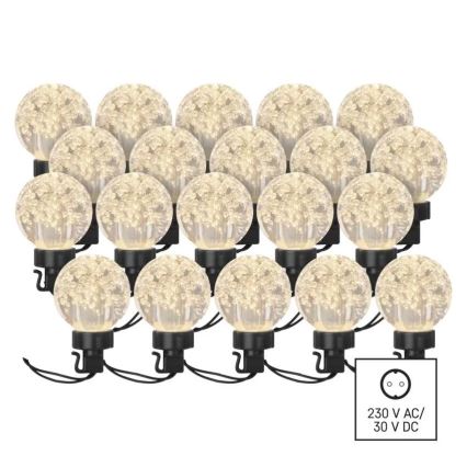 Corrente decorativa exterior LED 20xLED/12,6m IP44 branco quente